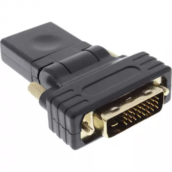 InLine HDMI uz DVI adapteris HDMI spraudnis / DVI kontaktdakša elastīgs, zeltīts 4K2K