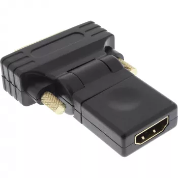 InLine HDMI uz DVI adapteris HDMI spraudnis / DVI kontaktdakša elastīgs, zeltīts 4K2K