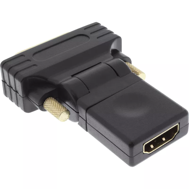 InLine HDMI uz DVI adapteris HDMI spraudnis / DVI kontaktdakša elastīgs, zeltīts 4K2K