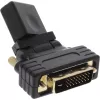 InLine HDMI uz DVI adapteris HDMI spraudnis / DVI kontaktdakša elastīgs, zeltīts 4K2K