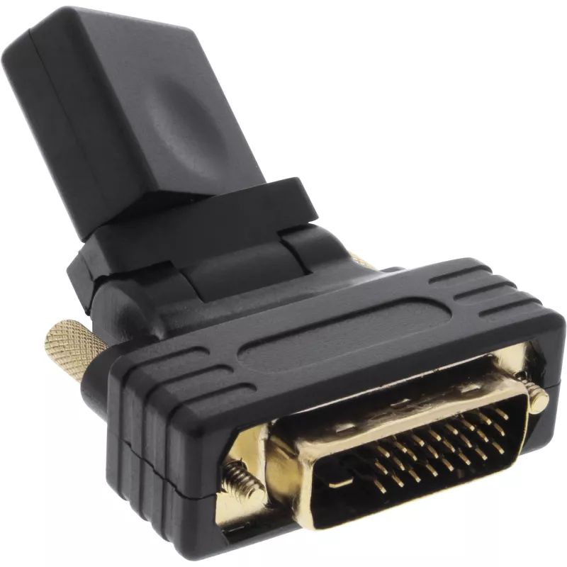 InLine HDMI uz DVI adapteris HDMI spraudnis / DVI kontaktdakša elastīgs, zeltīts 4K2K