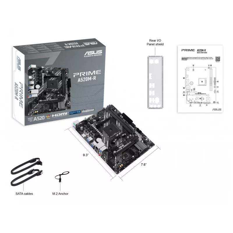 Mātesplate ASUS PRIME A520M-R, AMD A520, Socket AM4, micro ATX