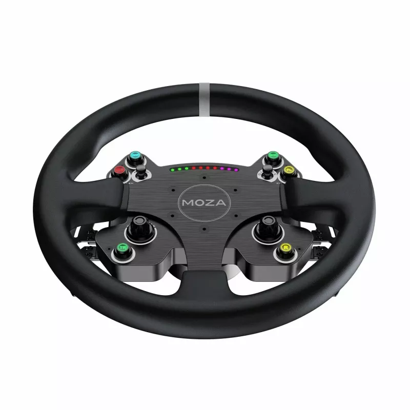 Moza Racing CS V2P Dual Clutch stūre, Stūre, PC, Vadu, USB, Melna, Alumīnijs, Magnētiskais pārslēdzējs no kaltas oglekļa šķiedras