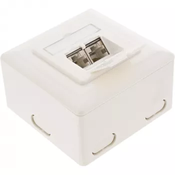 Sienas kontaktligzdas kārba InLine Cat.6 2x RJ45 horizontāla — uz virsmas vai padziļinājumā