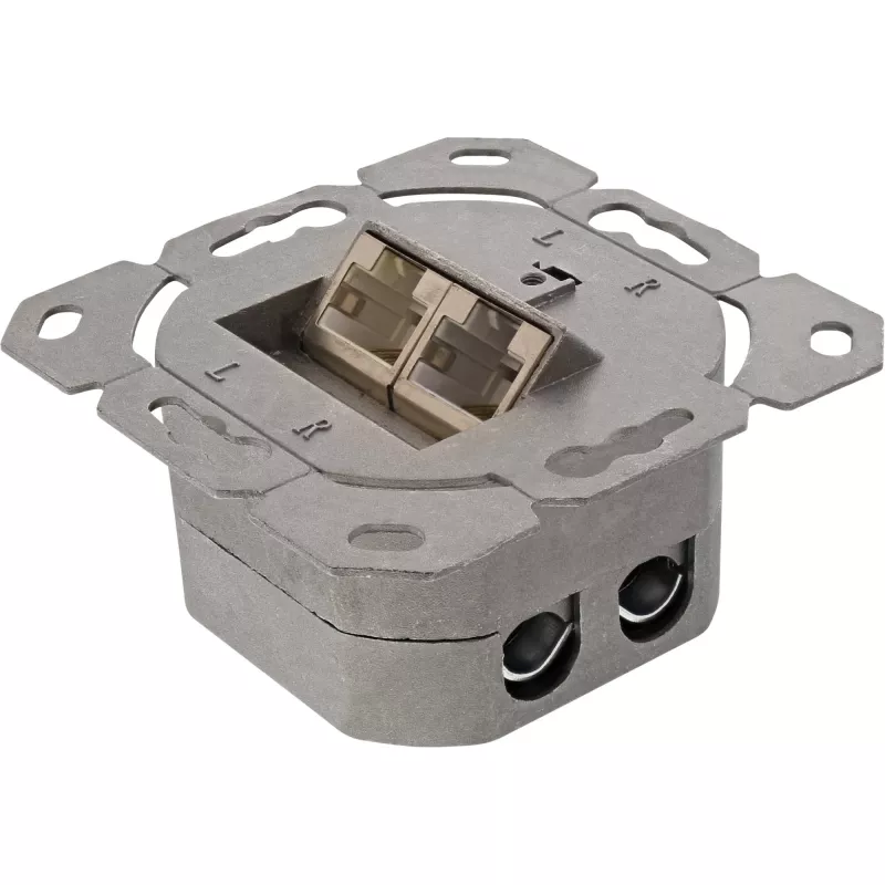 Sienas kontaktligzdas kārba InLine Cat.6 2x RJ45 horizontāla — uz virsmas vai padziļinājumā