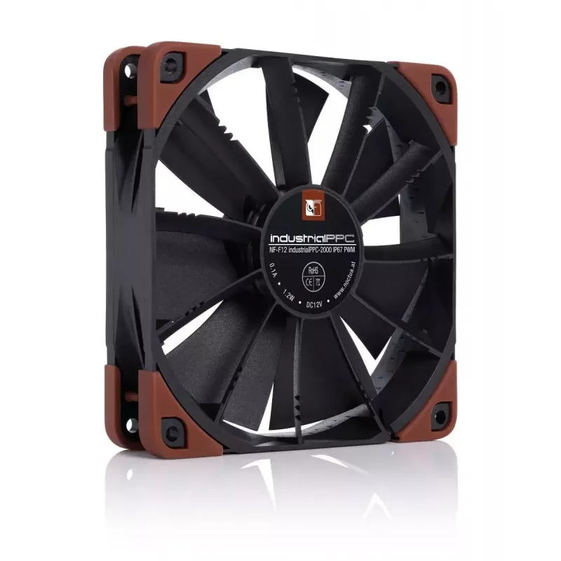 Ventilators Noctua NF-F12 INDUSTRIALPPC-2000 12 cm 450-2000 RPM Melns Brūns