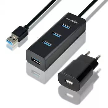 Axagon HUE-S2BP 4x USB 3.0 UZLĀDES centrmezgls ar 1,2 m kabeli un maiņstrāvas adapteri