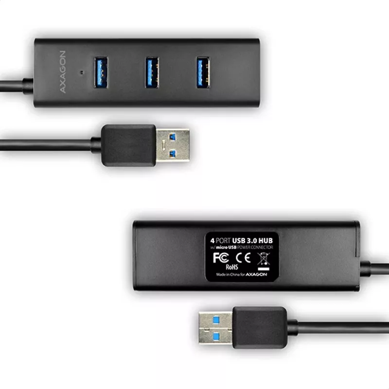 Axagon HUE-S2BP 4x USB 3.0 UZLĀDES centrmezgls ar 1,2 m kabeli un maiņstrāvas adapteri