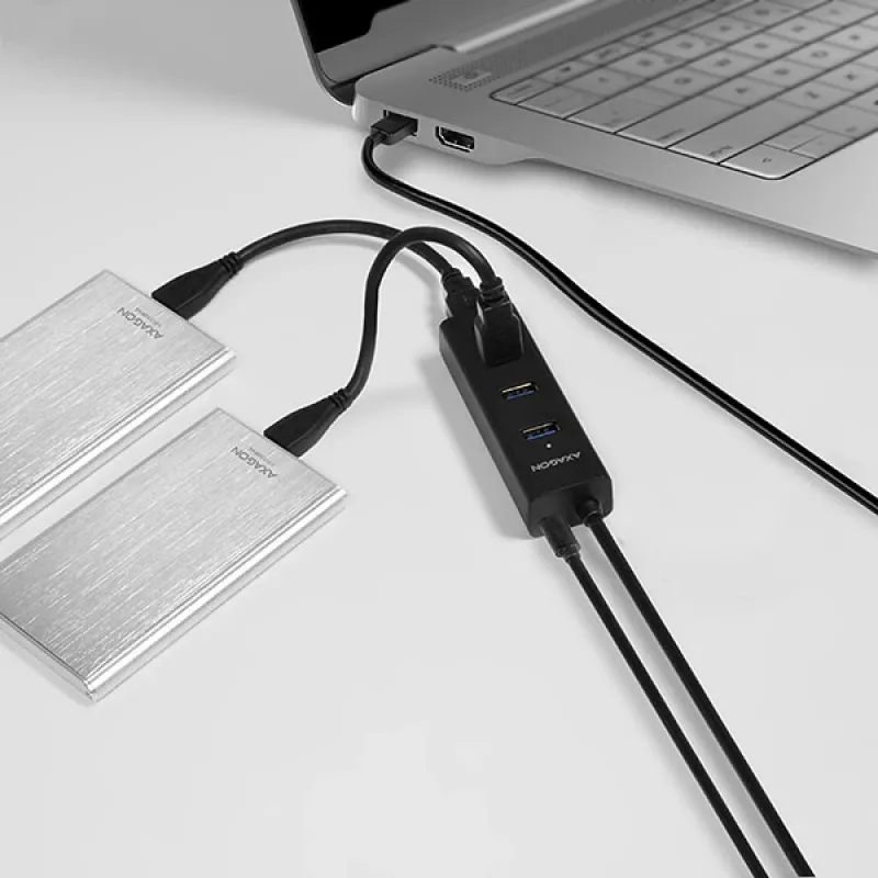 Axagon HUE-S2BP 4x USB 3.0 UZLĀDES centrmezgls ar 1,2 m kabeli un maiņstrāvas adapteri