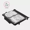 Axagon RHD-435 kronšteins 4x 2,5 collu vai 2x 2,5 collu HDD/SSD un 1x 3,5 collu HDD ievietošanai 5,25 collu nodalījumā, metāla