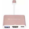 USB-C uz HDMI video adapteris SILVERSTONE EP08 (USB-C 3.1, HDMI) Rozā