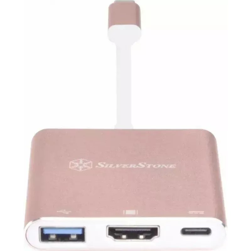 USB-C uz HDMI video adapteris SILVERSTONE EP08 (USB-C 3.1, HDMI) Rozā