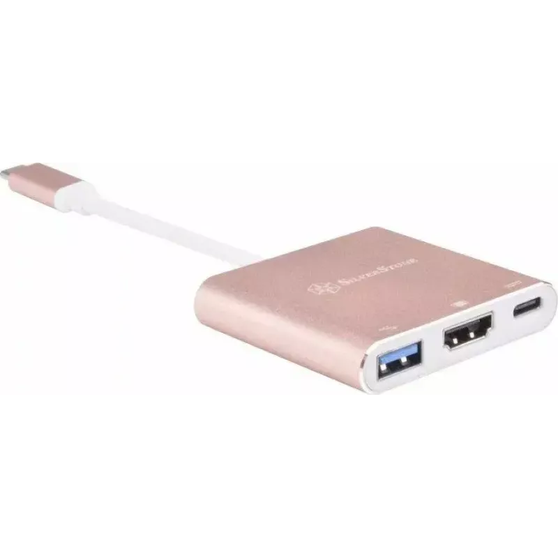 USB-C uz HDMI video adapteris SILVERSTONE EP08 (USB-C 3.1, HDMI) Rozā