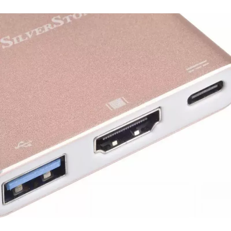 USB-C uz HDMI video adapteris SILVERSTONE EP08 (USB-C 3.1, HDMI) Rozā