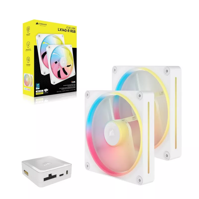 CORSAIR Icue Link Lx140-r RGB 140mm Pwm Reverse Fans Starter Kit - balts
