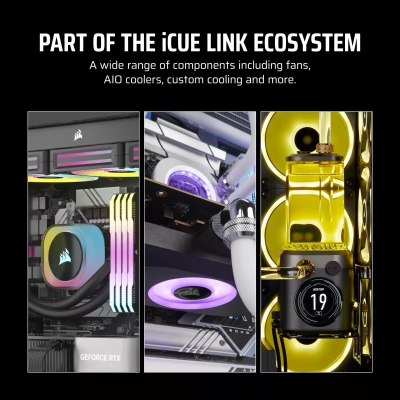 CORSAIR Icue Link Lx140-r RGB 140mm Pwm Reverse Fans Starter Kit - balts