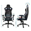 PC spēļu krēsls noblechairs EPIC — polsterēts sēdeklis, maks. slodze 120 kg, augstums 131–141 cm, sēdekļa platums 56 cm, ritentiņi