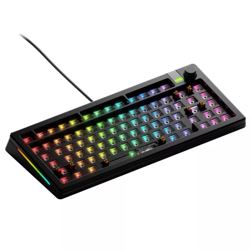 Mehāniskā tastatūra GLORIOUS GMMK 3 PRO 75% Barebones vadu USB, RGB, melna, 2 m kabelis