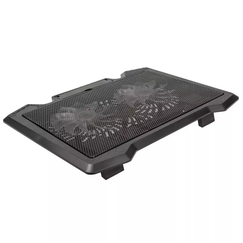 Klēpjdatora dzesēšanas paliktnis Kolink KL-N200 līdz 39,6 cm (15,6 collu) klēpjdatoriem, 2 ventilatori 140 mm, USB barošana, melns