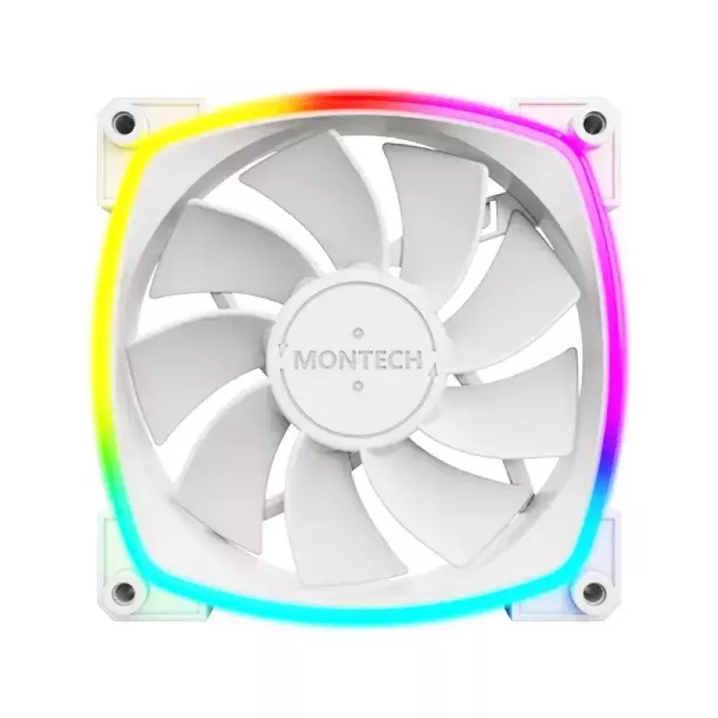 Fan Montech RX120 PWM 12 cm 800-1600 RPM 27 dB balta