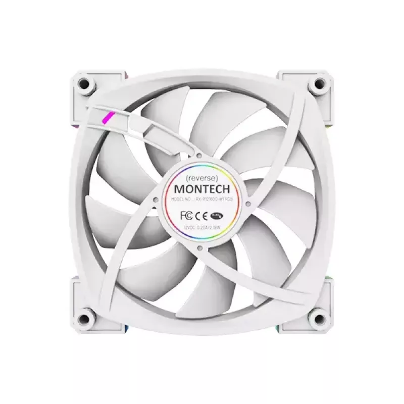 Fan Montech RX120 PWM 12 cm 800-1600 RPM 27 dB balta