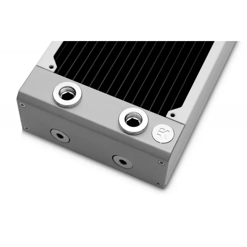 Radiators EKWB modelis — misiņš/varš/nerūsējošais tērauds balta 130×285×58 mm