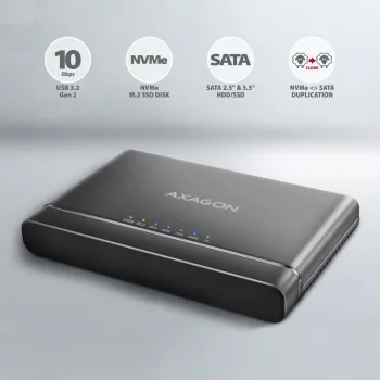 Clone Master USB-C Axagon ADSA-CC NVMe M.2 SSD & SATA HDD
