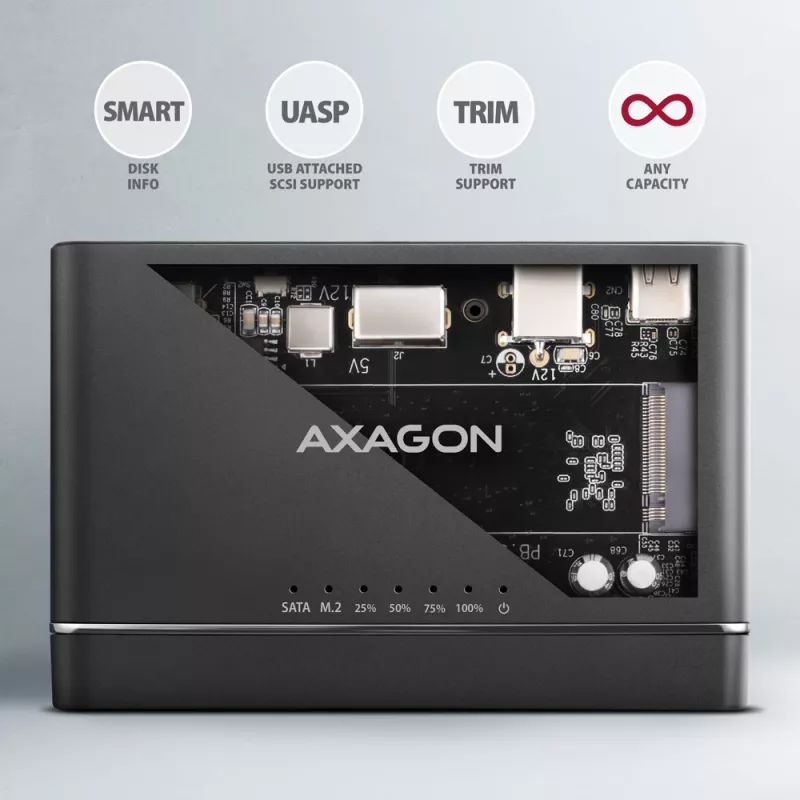 Clone Master USB-C Axagon ADSA-CC NVMe M.2 SSD & SATA HDD