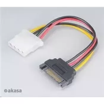 Akasa SATA uz 4‑kontaktu Molex adapteris AK‑CBPW03‑KT02 15 cm kabelis, komplektā 2 gab.