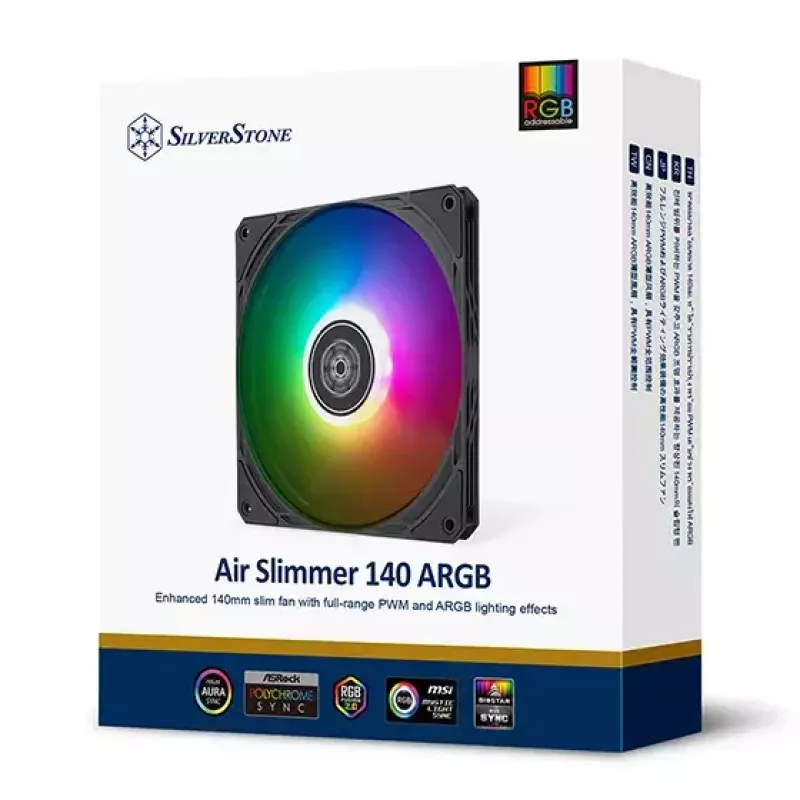 Ventilators Silverstone SST-AS140B-ARGB 14 cm 1700 RPM 33 dB melns