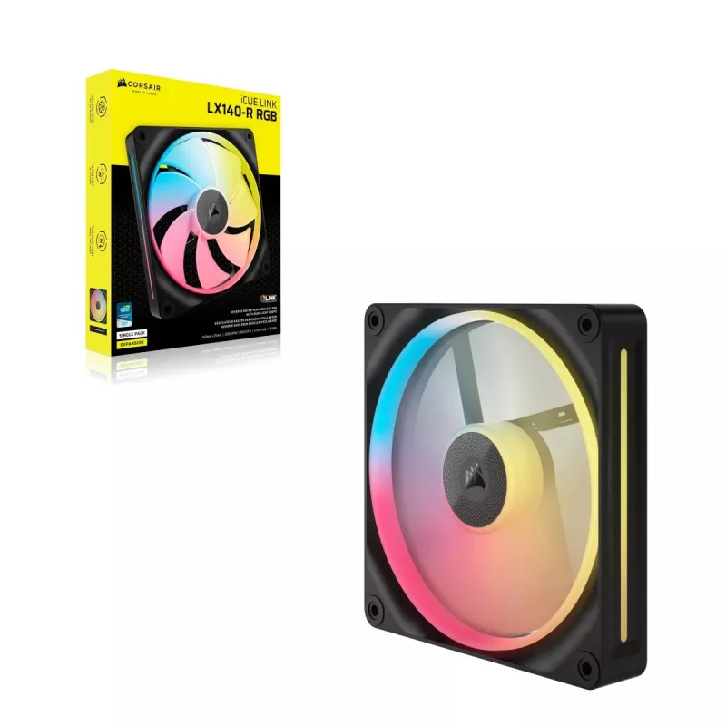 Ventilators Corsair iCUE LINK LX140-R RGB 14 cm Melns 2000 RPM 3.55 mmH2O