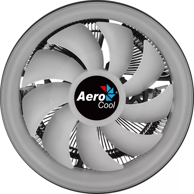 Aerocool Core Plus procesora dzesētājs 13,6 cm, melns, balts