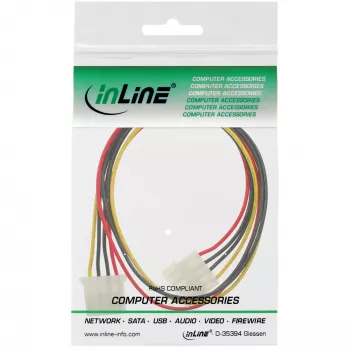InLine barošanas bloka pagarinātāja kabelis 4 kontaktu Molex vīrišķais / sievišķais 29650D 1 m