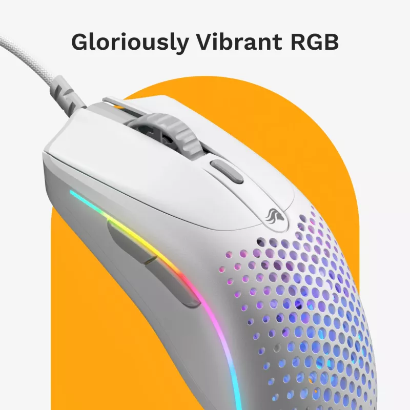 Glorious Gaming Glorious Model O 2 Mini - Matēti balta, Labās rokas, Optiskā, USB Type-A, 26000 DPI, Balta