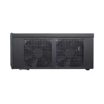 PC case SILVERSTONE Grandia GD05 HTPC Melns — Mini‑ITX/DTX/Micro‑ATX, 2×3.5 collu + 2×2.5 collu, 1×5.25 collu, 3×120 mm sānu ventilatori, USB 3.0