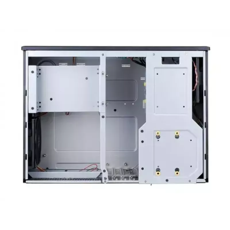 PC case SILVERSTONE Grandia GD05 HTPC Melns — Mini‑ITX/DTX/Micro‑ATX, 2×3.5 collu + 2×2.5 collu, 1×5.25 collu, 3×120 mm sānu ventilatori, USB 3.0
