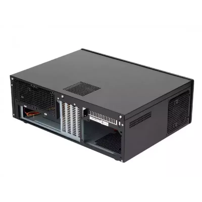 PC case SILVERSTONE Grandia GD05 HTPC Melns — Mini‑ITX/DTX/Micro‑ATX, 2×3.5 collu + 2×2.5 collu, 1×5.25 collu, 3×120 mm sānu ventilatori, USB 3.0