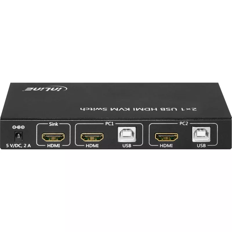 InLine 2x1 HDMI KVM slēdzis, 2x1, HDMI 4K2K, USB 2.0 centrmezgls, ar audio