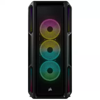 CORSAIR Mid-Tower ATX datora korpuss - iCUE 5000T - RGB rūdītais stikls - melns