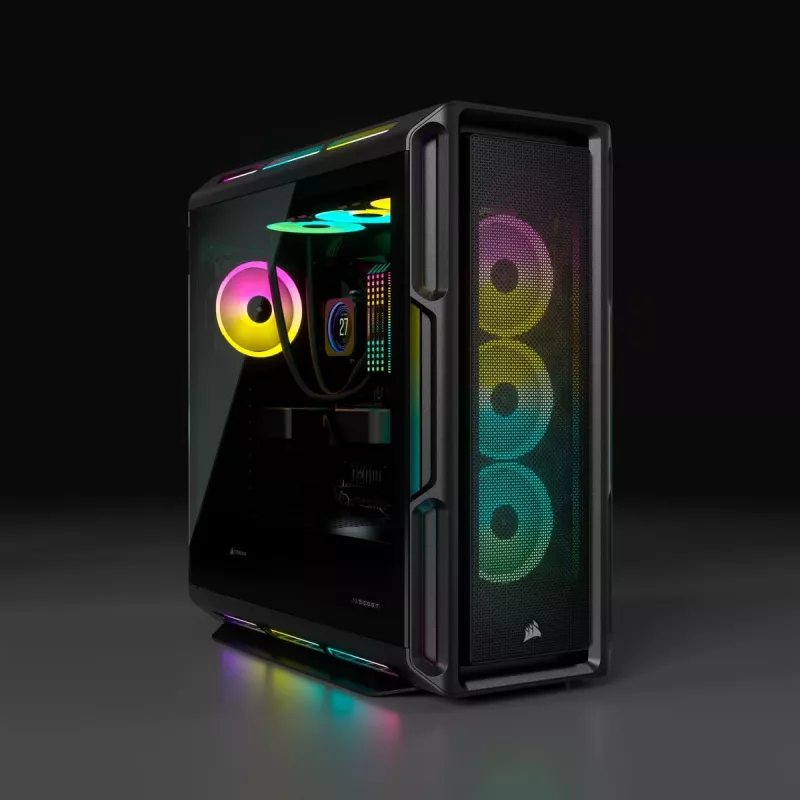 CORSAIR Mid-Tower ATX datora korpuss - iCUE 5000T - RGB rūdītais stikls - melns