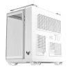 ASUS TUF GAMING GT502 Horizon TG ARGB balta — Midi tornis, ATX, rūdītais stikls, 4×3,5 collu nodalījumi, maks. GPU 400 mm