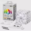 Gaisa dzesētājs ASUS TUF GAMING TF120 ARGB balta EDITION — 3×120 mm ventilatori, 1900 RPM, 29 dB, tālvadības pults