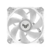 Gaisa dzesētājs ASUS TUF GAMING TF120 ARGB balta EDITION — 3×120 mm ventilatori, 1900 RPM, 29 dB, tālvadības pults