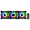 Aerocool Saturn 12F Pro ARGB korpusa ventilatori, 3 gab. komplekts ar kontrolieri, 120 mm