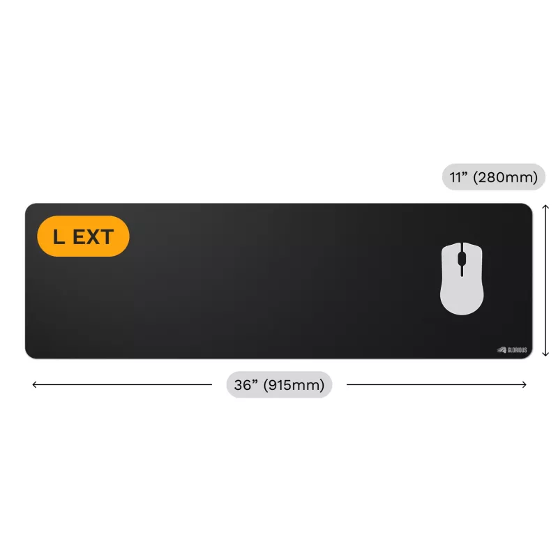 Glorious Gaming Glorious pele Pad 2 Large Extended - Edgeless - Melns
