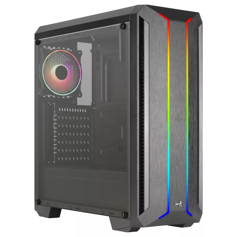 Aerocool SKYLINEV2BK PC ATX Case Dual Front Panel LED ARGB Fan ARGB 12cm Melns