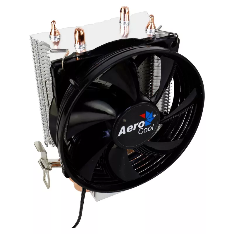 AEROCOOL VERKHO2 CPU dzesētājs ar 90 mm ventilatoru, hidraulisko gultni, 800–2000 RPM, 110 W TDP, vairāku ligzdu atbalsts (atvērts iepakojums)
