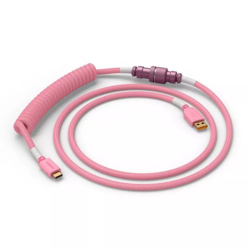 Satīta USB kabeļa GLORIOUS GMMK Pixel Pink 1.5m – noņemams satīts kabelis tastatūrām