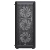 Aerocool BEAMBKV2 Gaming ATX korpuss 4 ventilatori 12cm FRGB melns, PC, melns, ATX, micro ATX, Mini-ITX, spēlēm, zila, zaļa, sarkana, priekšā, sānos