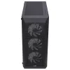 Aerocool BEAMBKV2 Gaming ATX korpuss 4 ventilatori 12cm FRGB melns, PC, melns, ATX, micro ATX, Mini-ITX, spēlēm, zila, zaļa, sarkana, priekšā, sānos